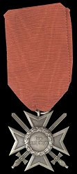 Silver Merit Cross with Swords: Reverse