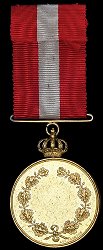 Royal Medal of Recompense in Gold with Crown, Reverse Royal Medal of Recompense in Gold with Crown, Reverse